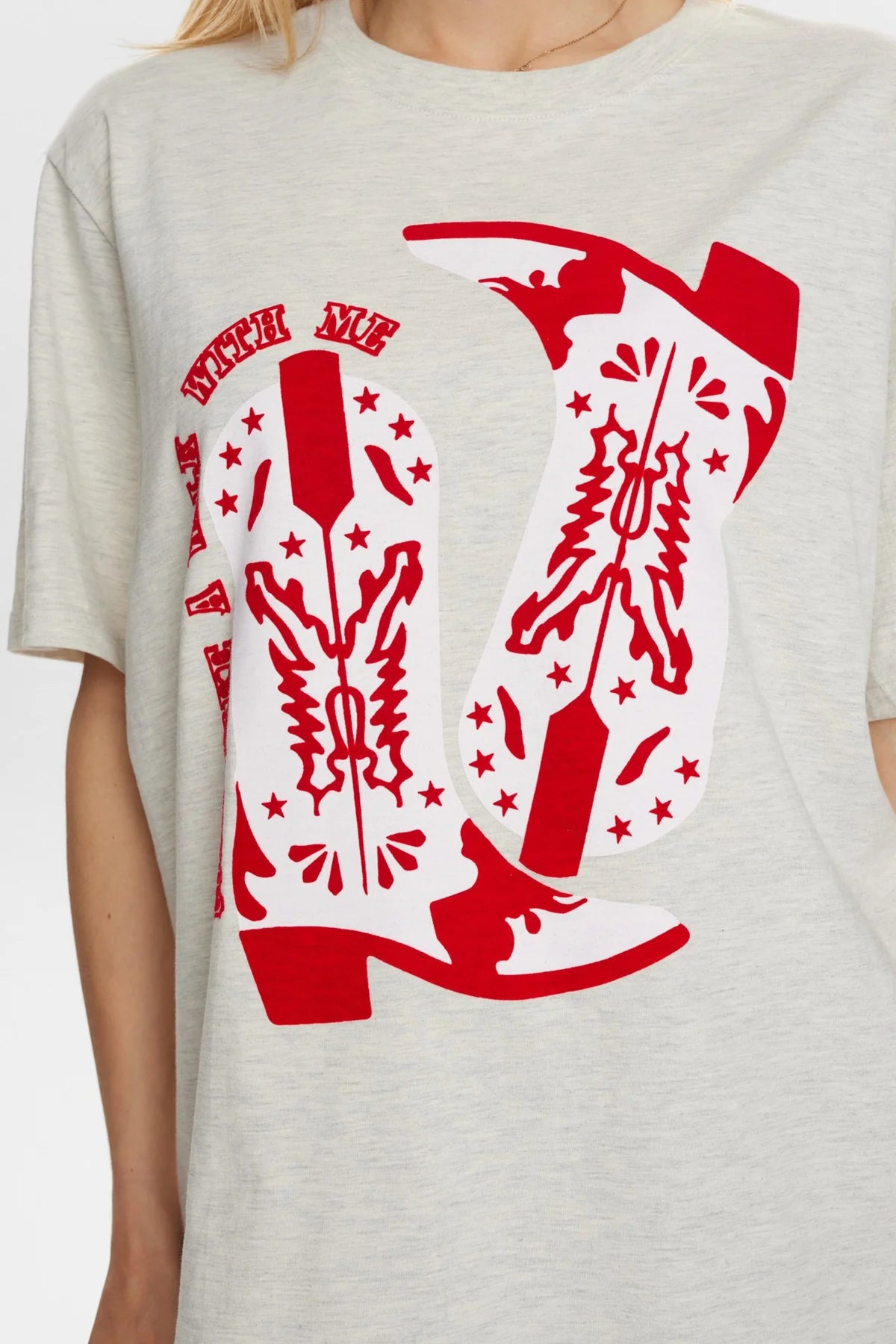 Nümph Nuwestern T-shirt In Cream Melange
