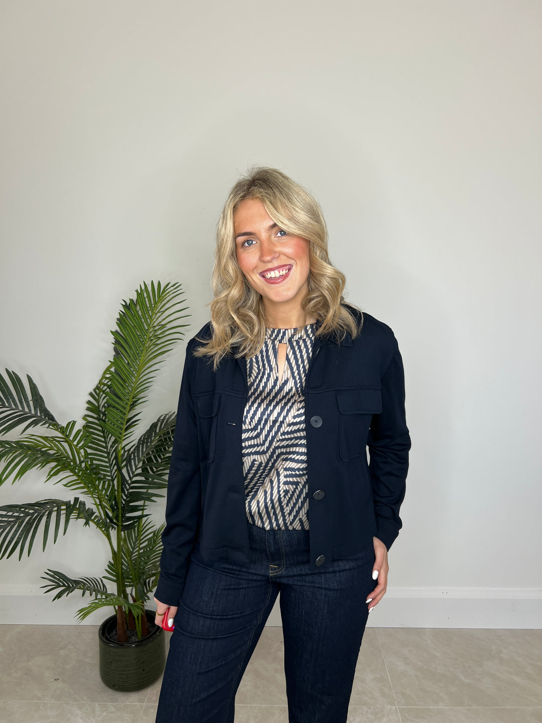 More & More Jersey Jacket In Navy