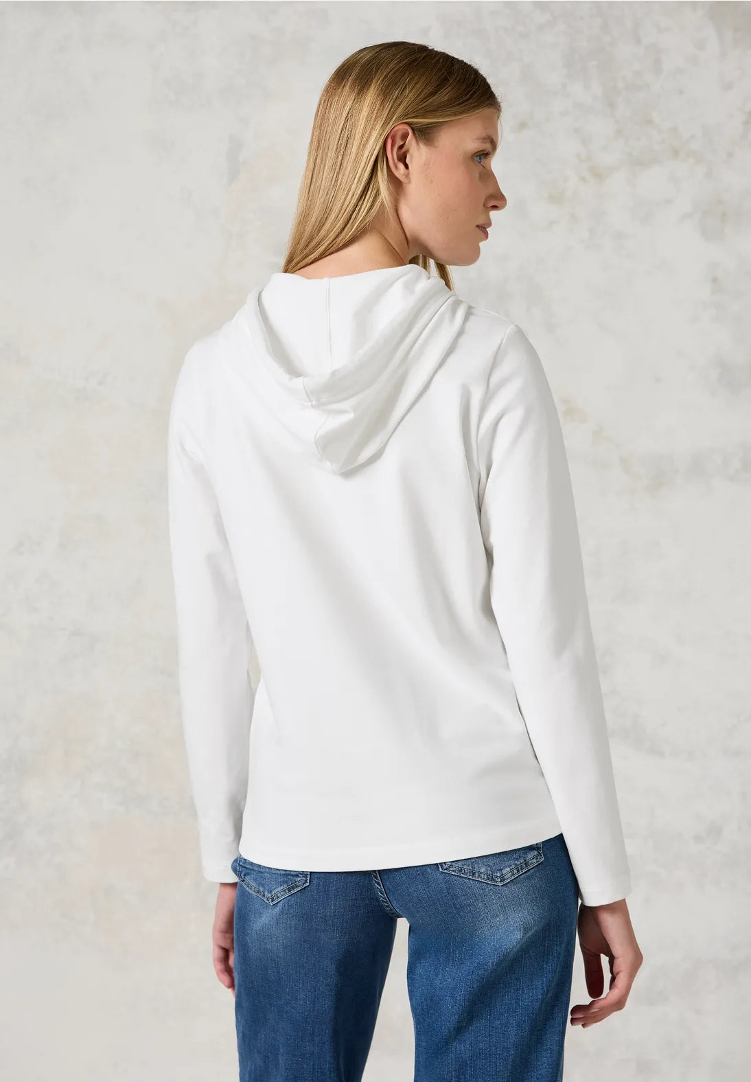 Cecil Hoodie with embroidery In Vanilla White