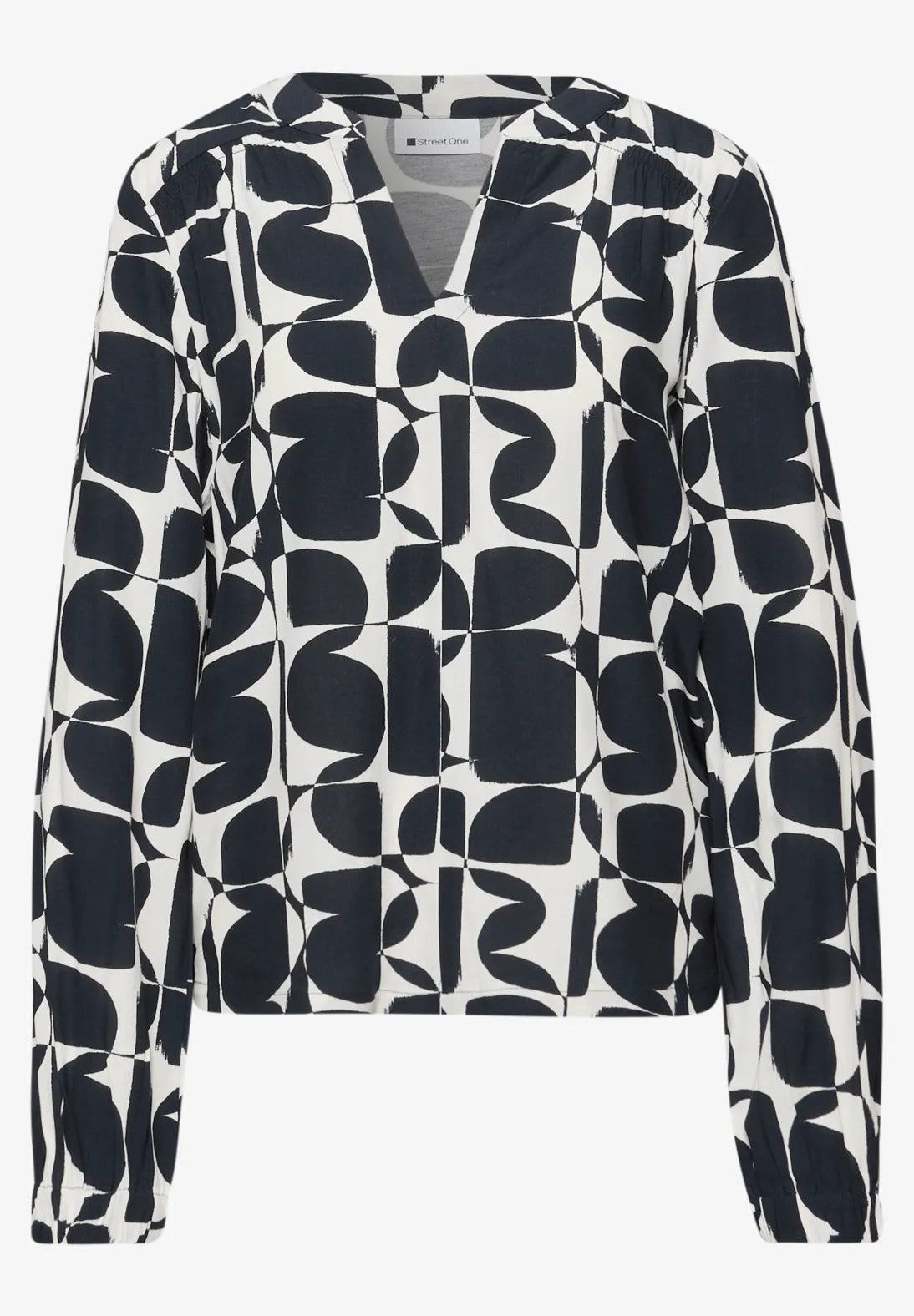 Street One Mat Mix Top In Shadowed Navy