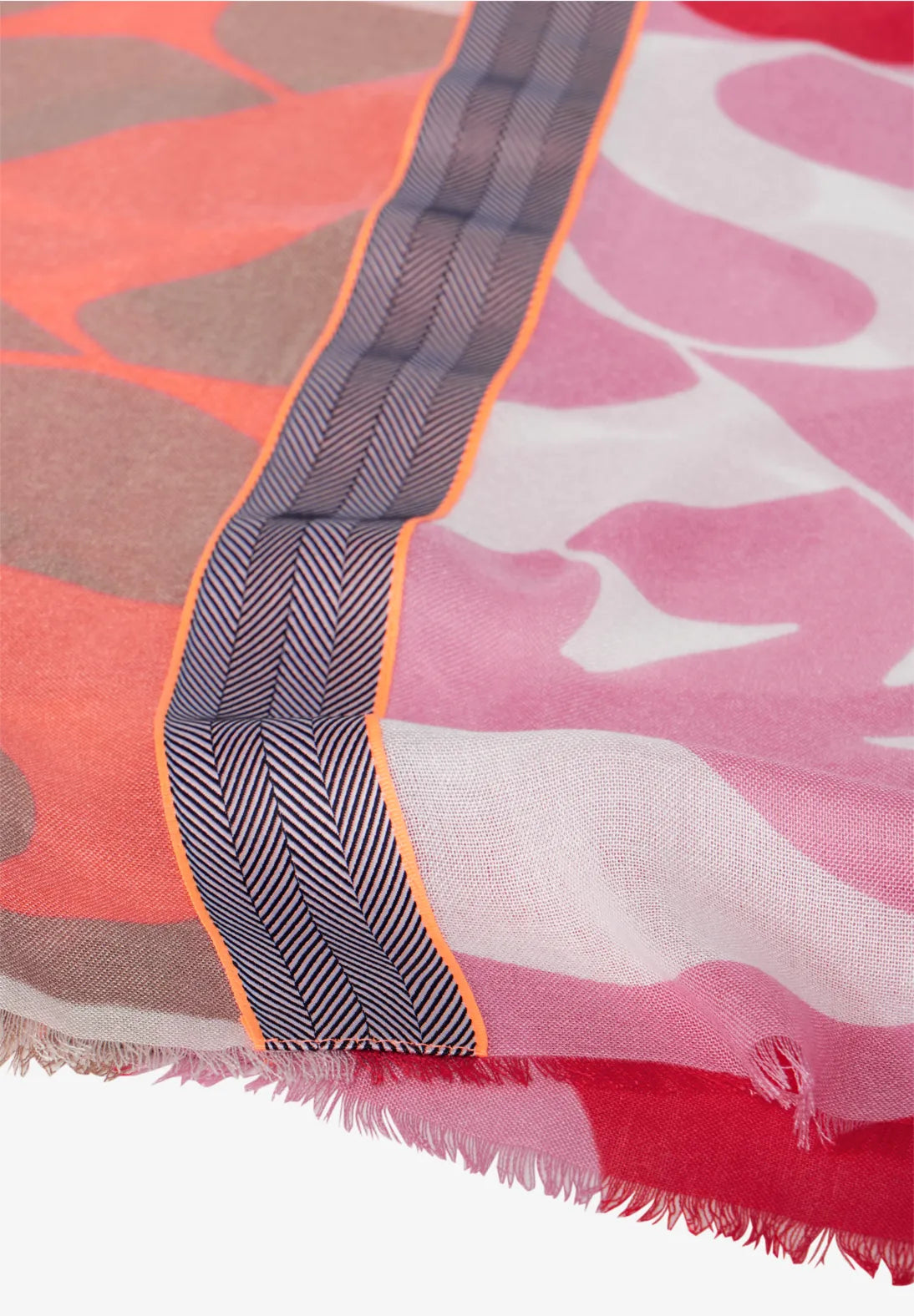 Street One Colour Print Scarf In Mandarin Red