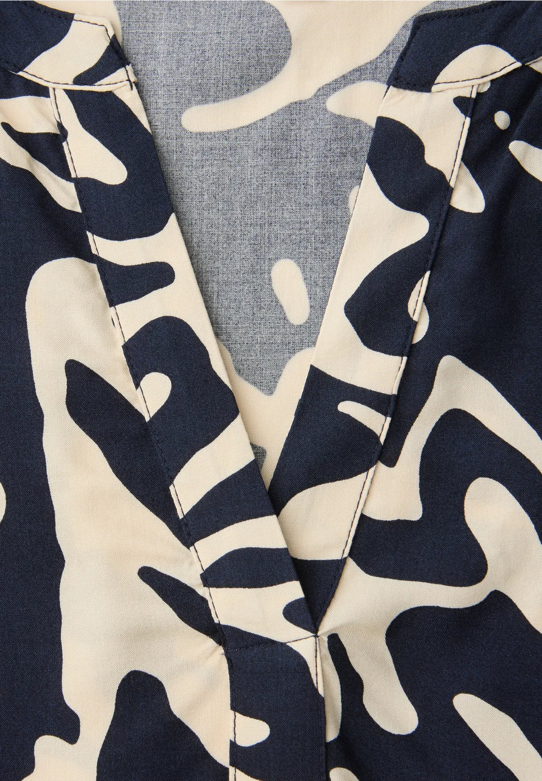 Street One V-neck floral blouse In Navy & cream