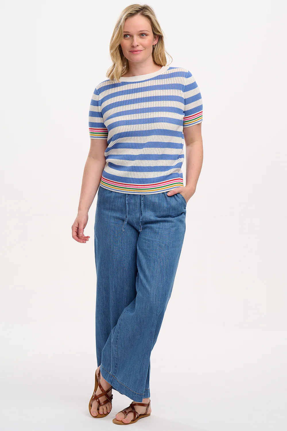 Sugarhill Brighton Arden Knit Top In Blue Multi
