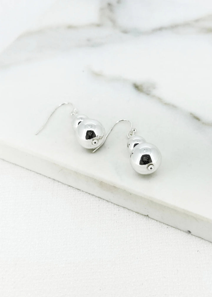 Envy Ball Dropper Earrings In silver