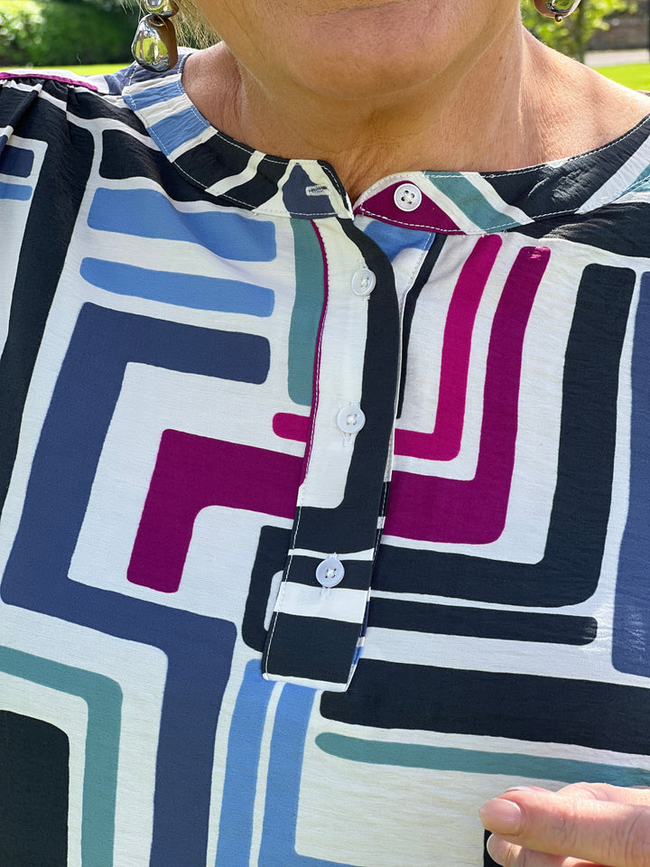 Cecil Geometric Blouse In Multi