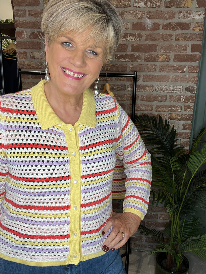 Nümph Nunancy Open work Cardigan In Popcorn