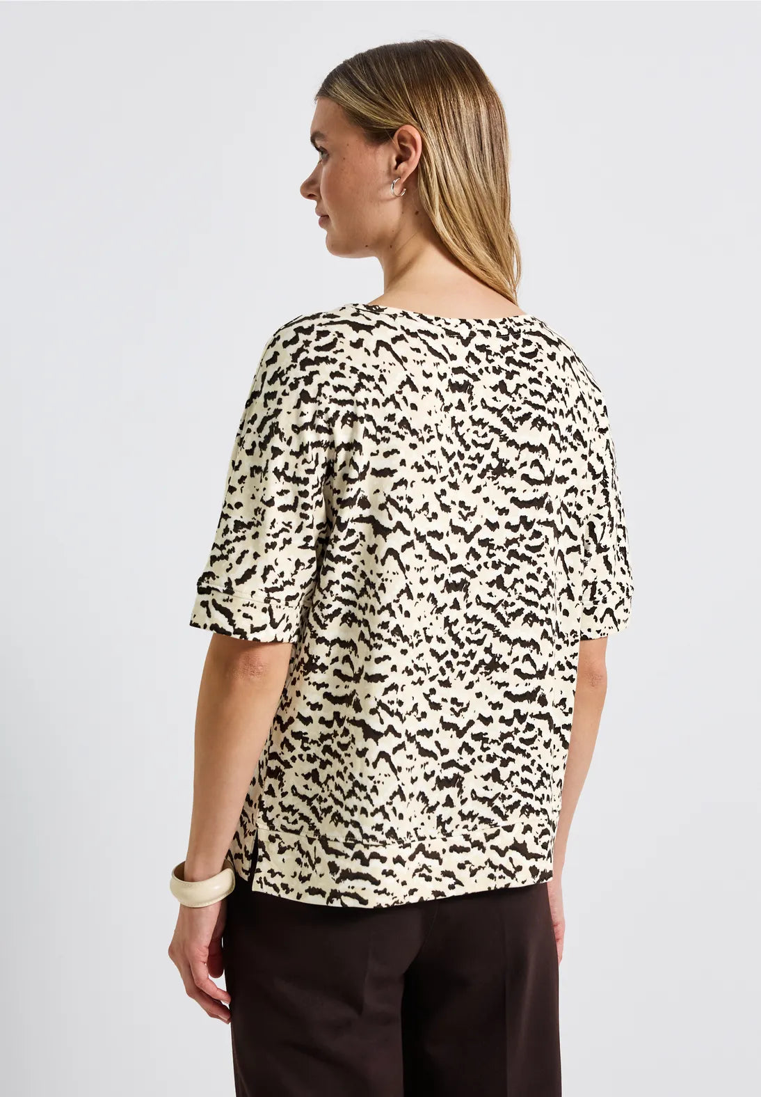 Street Patterned Top In Morning Beige