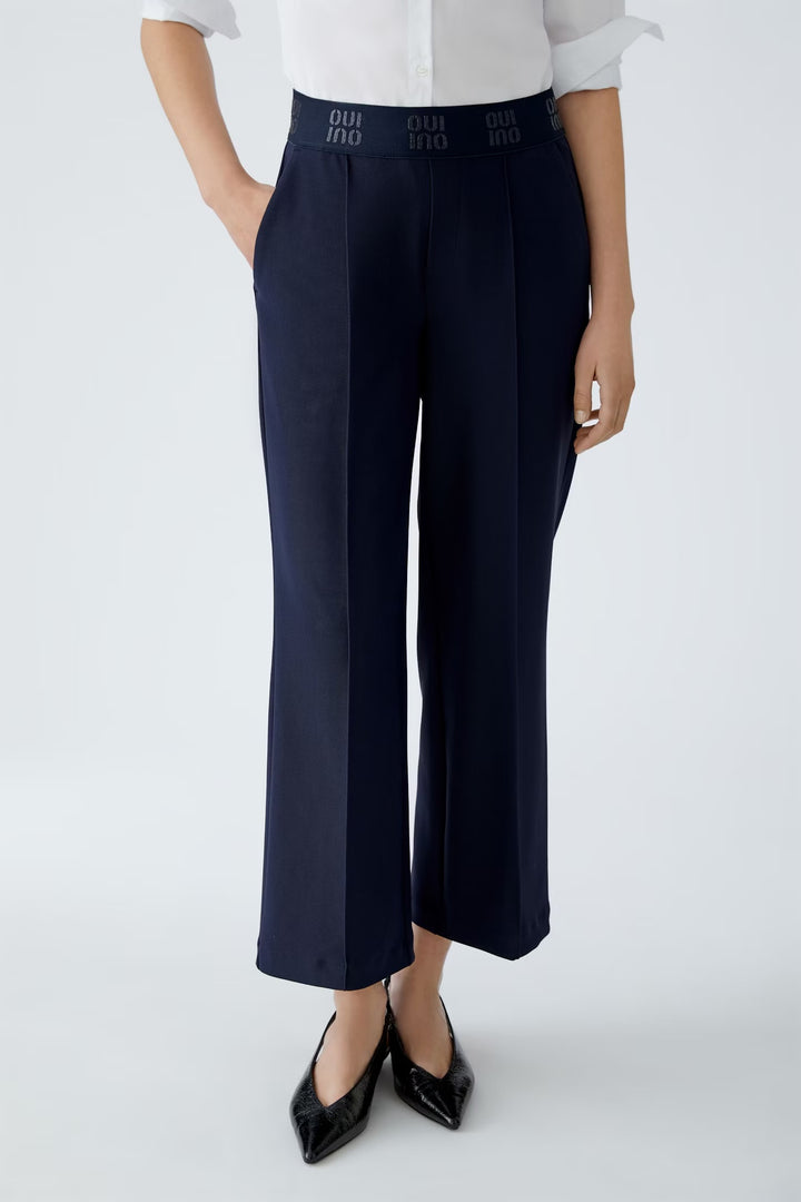 Oui Culotte Trousers In Dark Blue