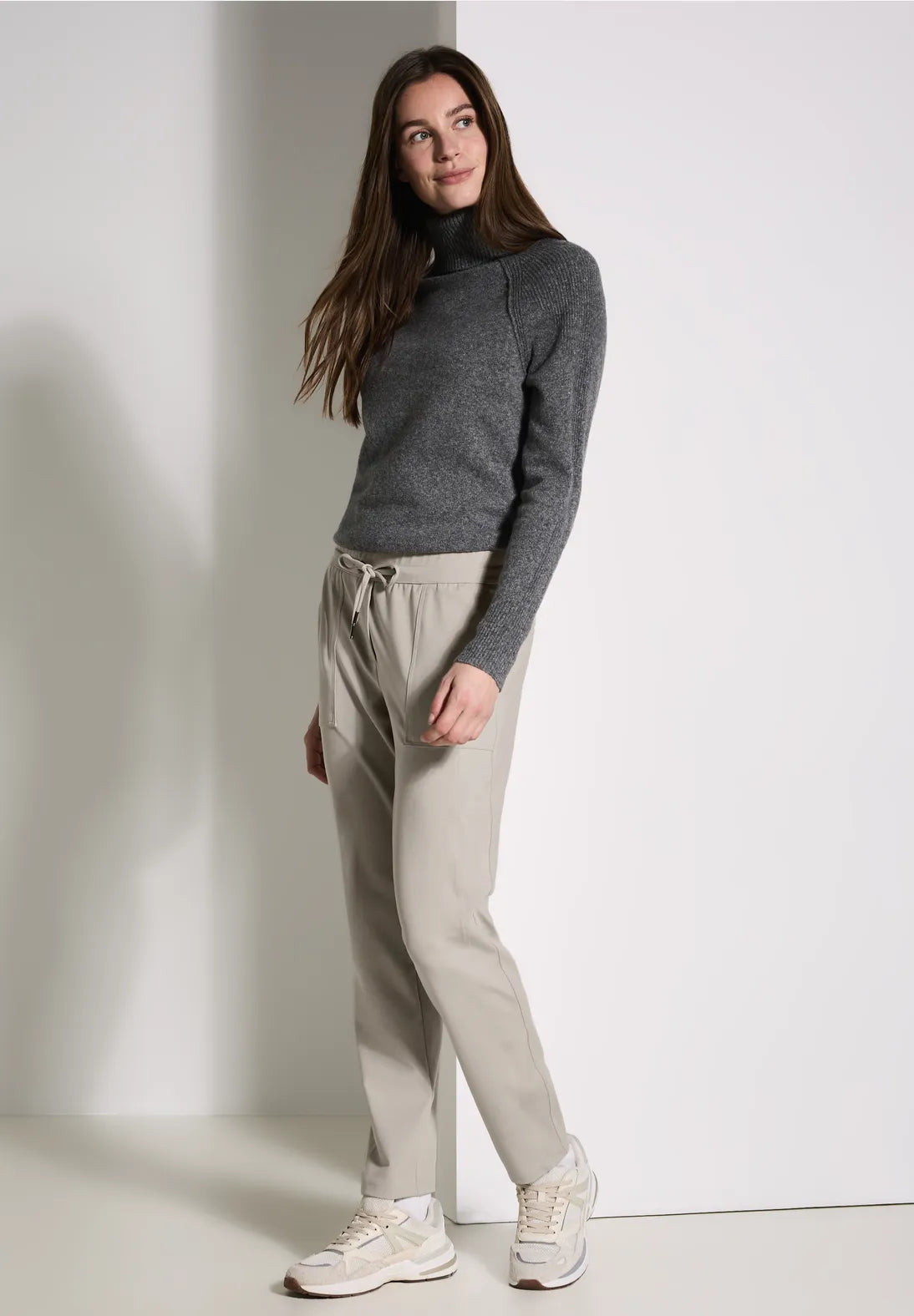 Cecil Tracey Trousers In Light Hazel Beige