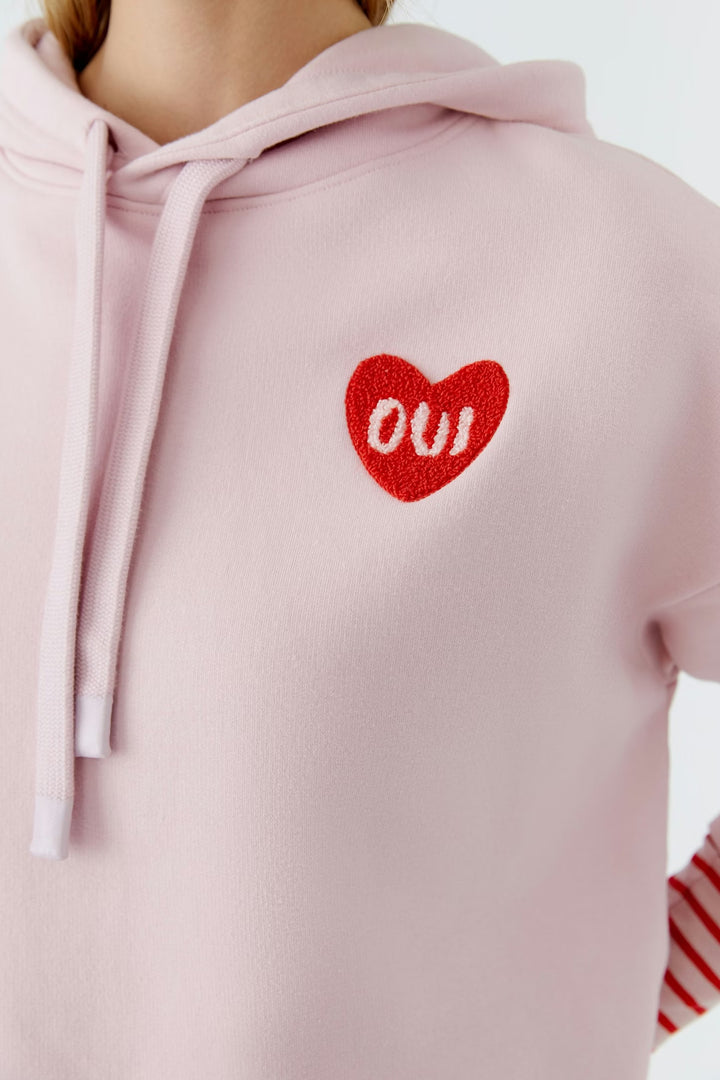 Oui Hooded Sweatshirt In Bleached Mauve