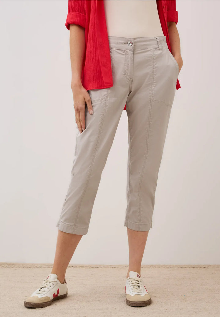 Cecil New York Cropped Trousers In Boulder Beige