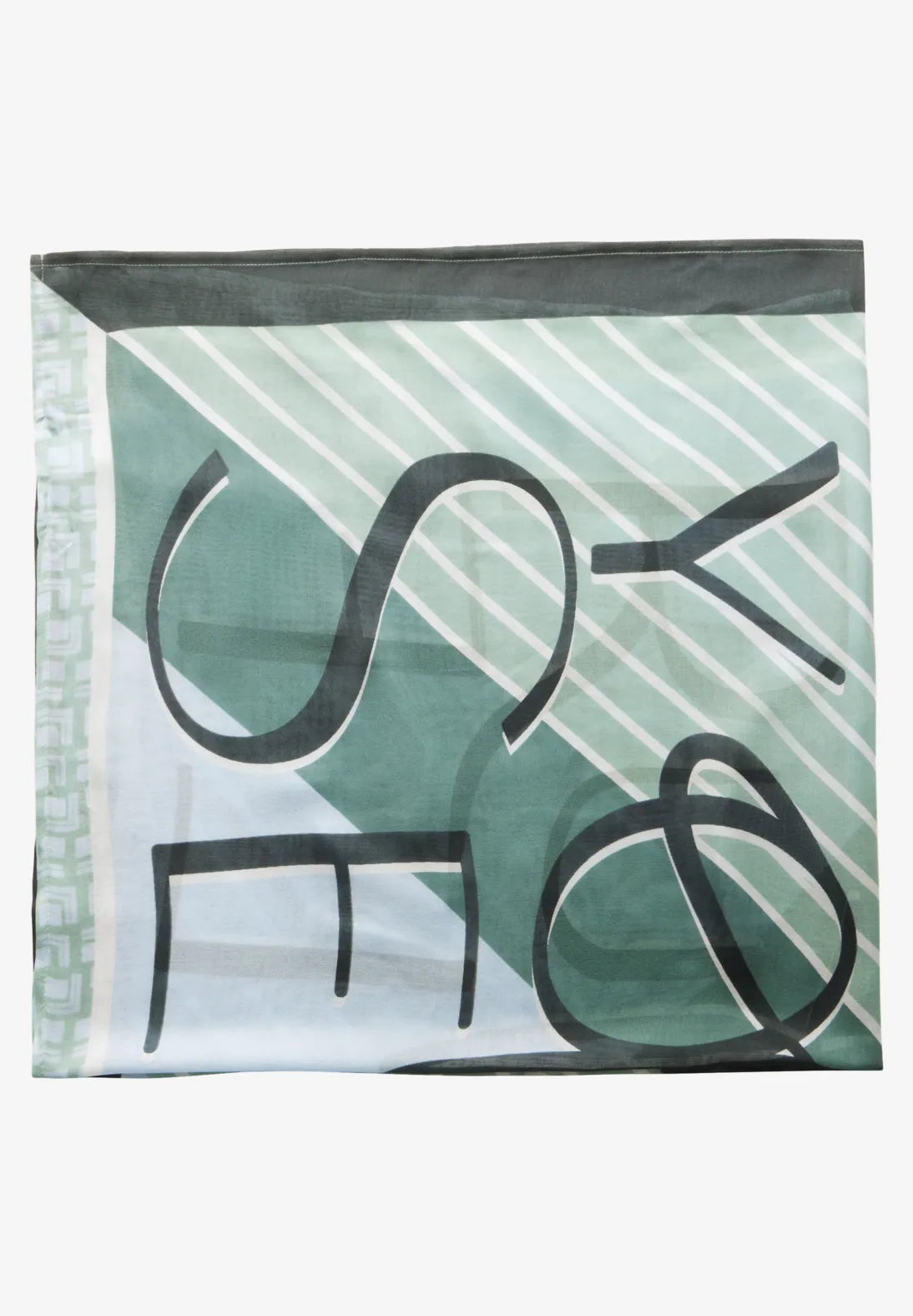 Cecil Printed Cloth Scarf In Slate Khaki
