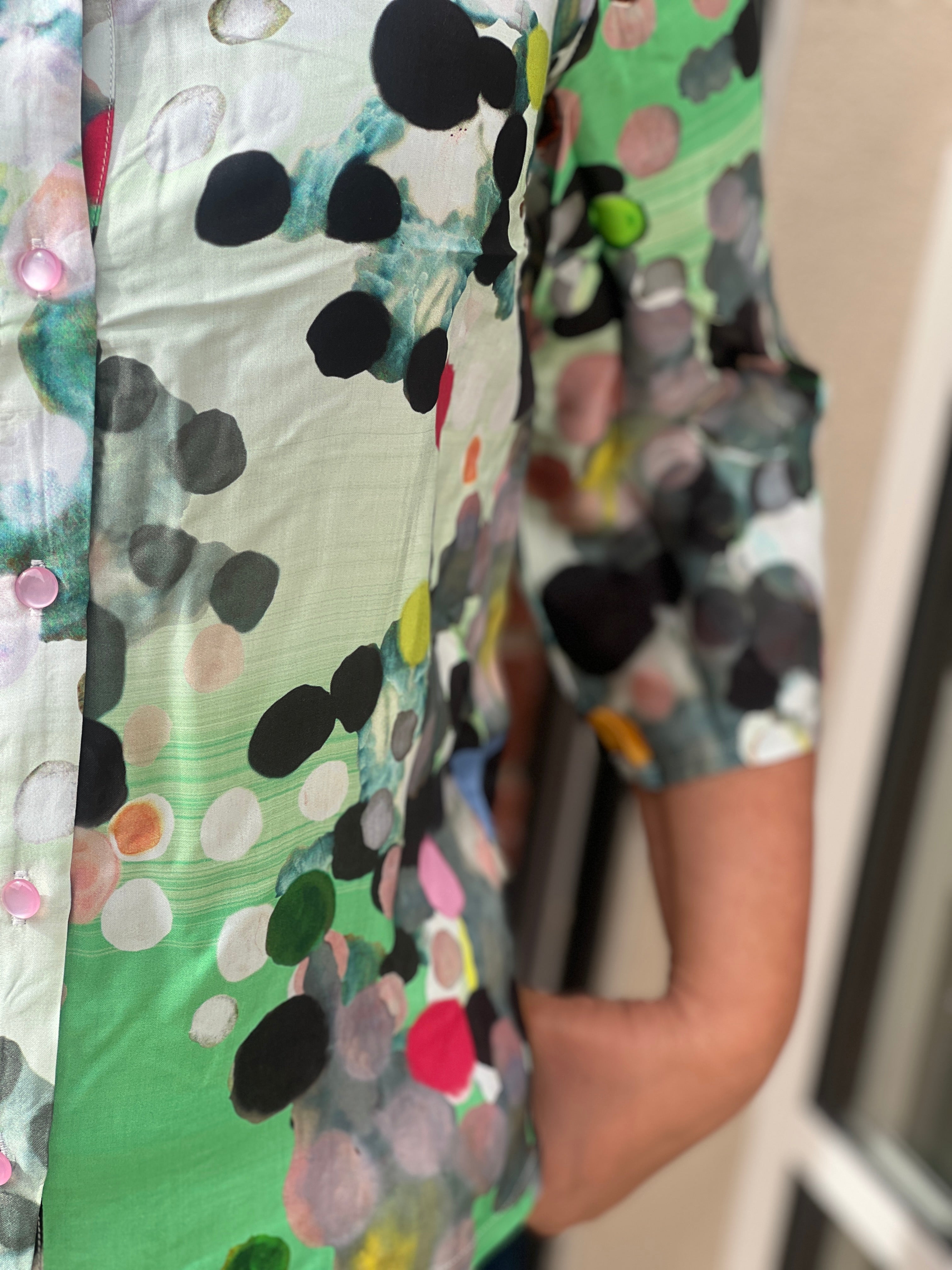 Nümph Spot shirt in green multi