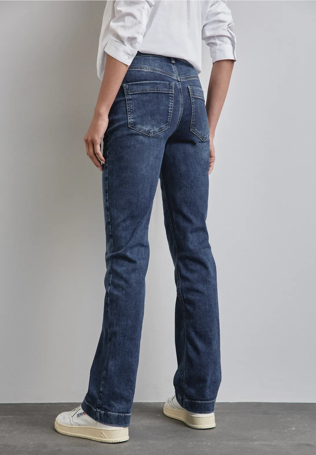 Street One Bootleg Denim Jeans In Medium Blue