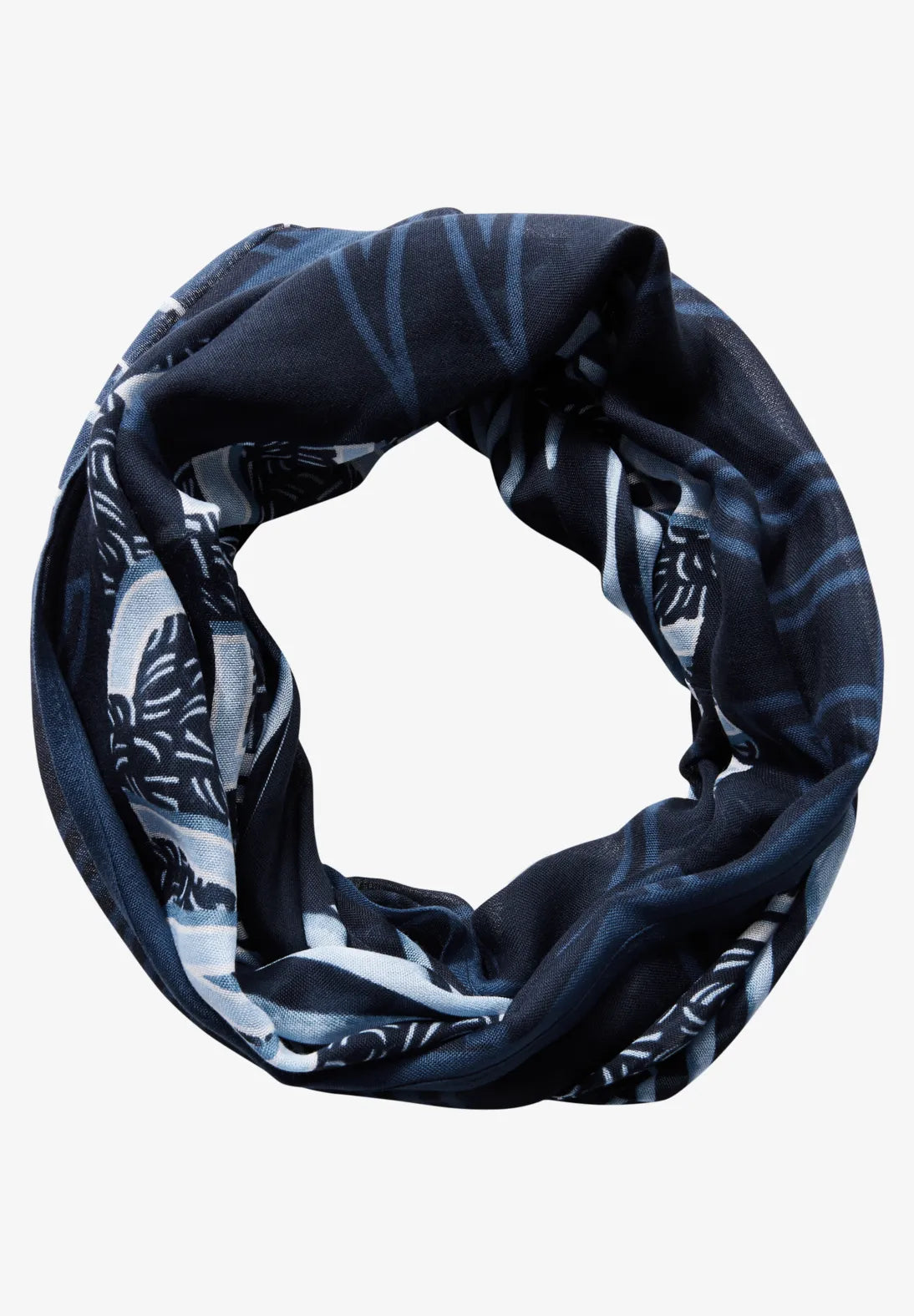 Cecil Print Loop Snood In Universal Blue