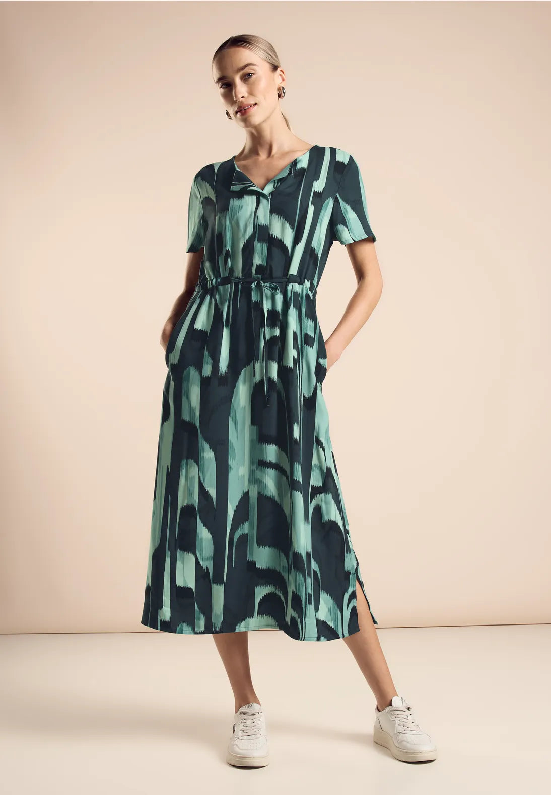 Street One Midi Dress In Hunter Green