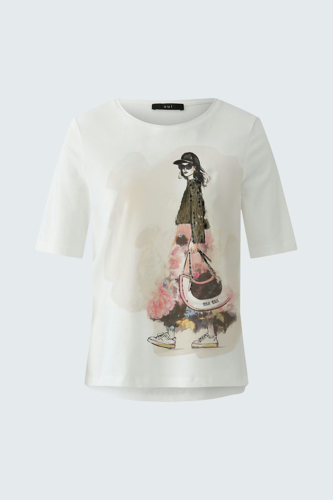 Oui Design T-shirt In Cloud Dancer