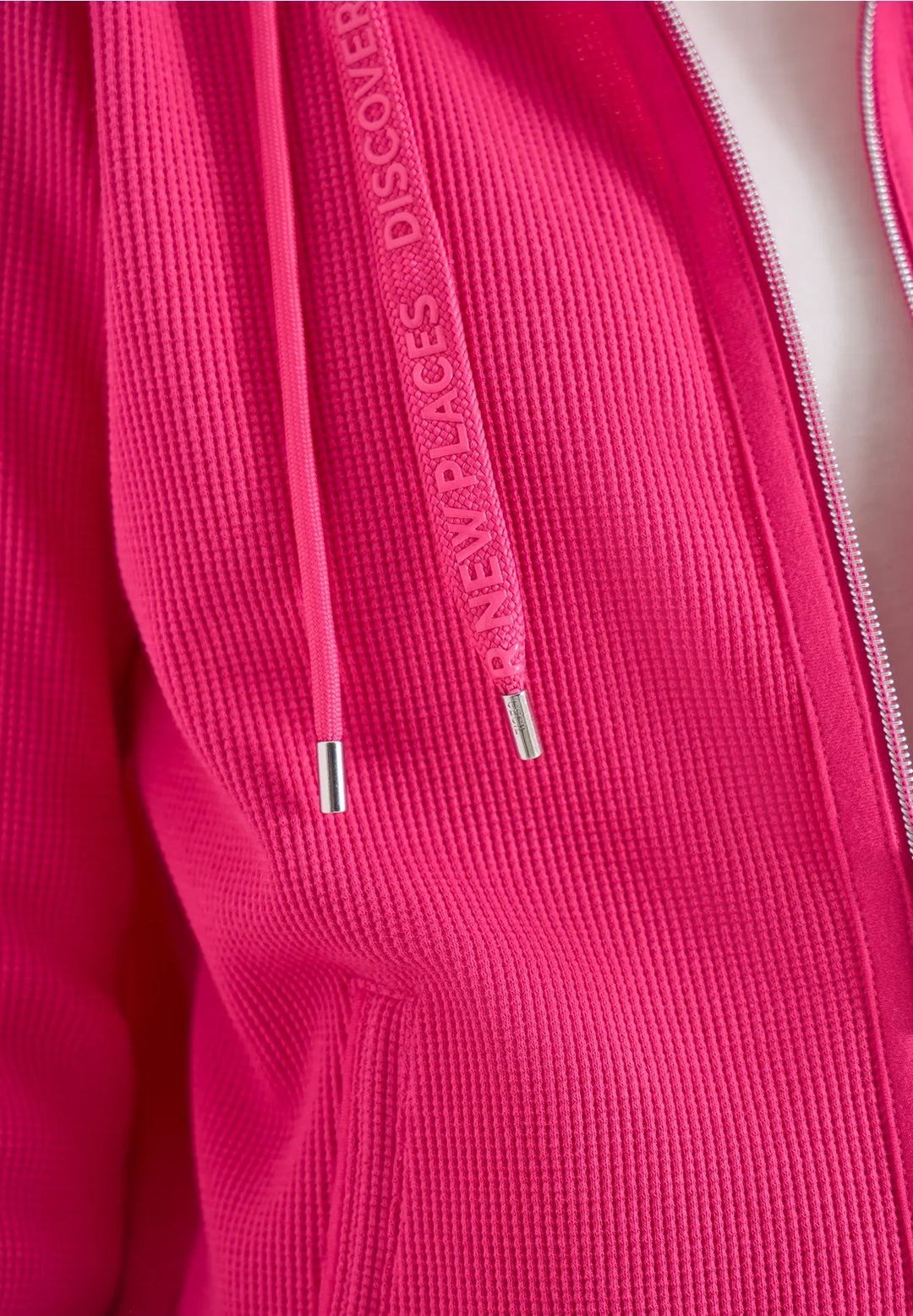 Cecil Ribbed Hooded Jacket In beetroot pink