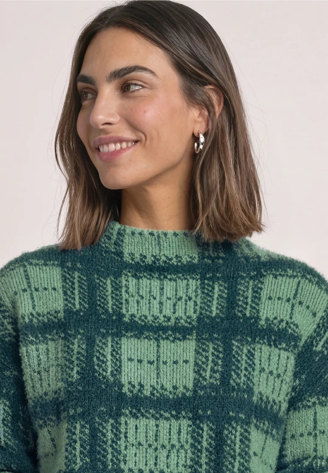 Fluffy sweatshirt in stormy green