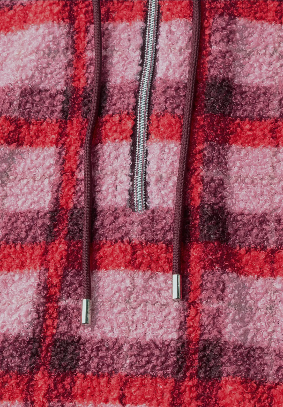 Teddy checked pullover in velvet rose