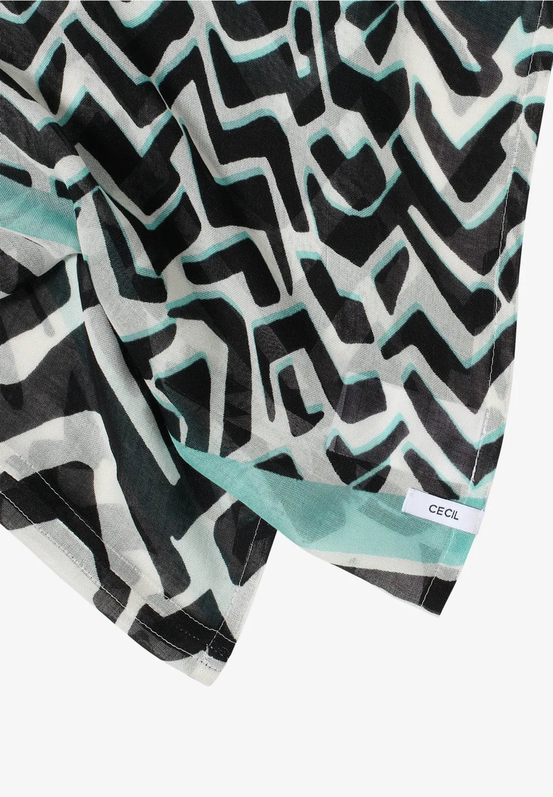 Cecil Print Loop Snood In Light Foam Blue