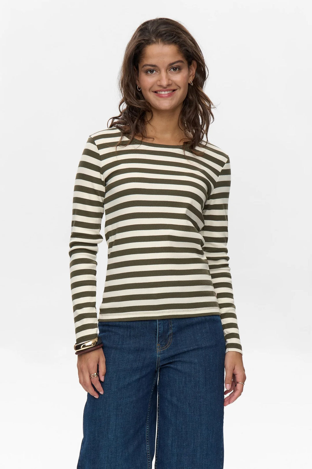 Nümph Numixie Striped Top In Grape Leaf