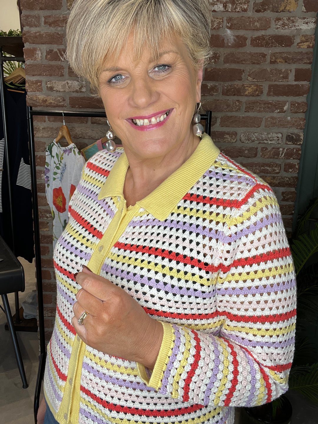 Nümph Nunancy Open work Cardigan In Popcorn