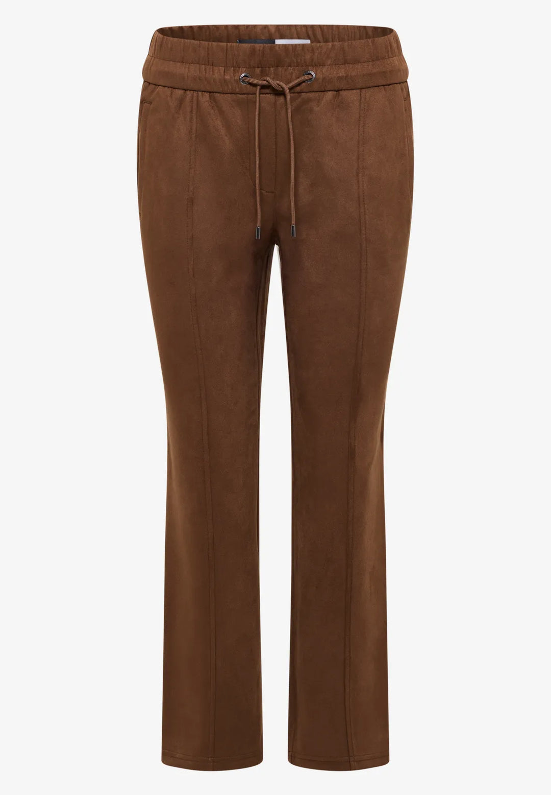 Cecil Tracey Suede Trousers In Mocha Carmel