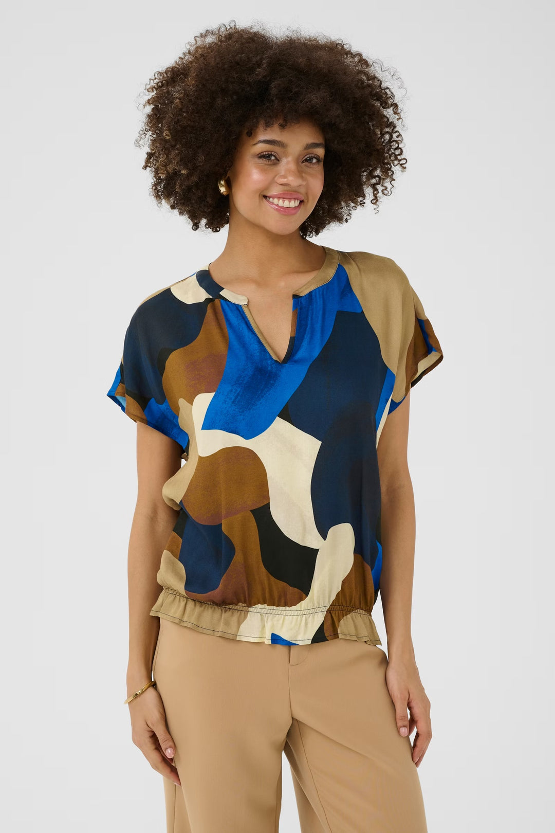 Culture Cudana Blouse In Blue & Brown