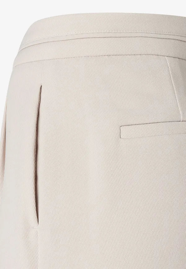 More & More Wide Leg Trousers In Powder Crème