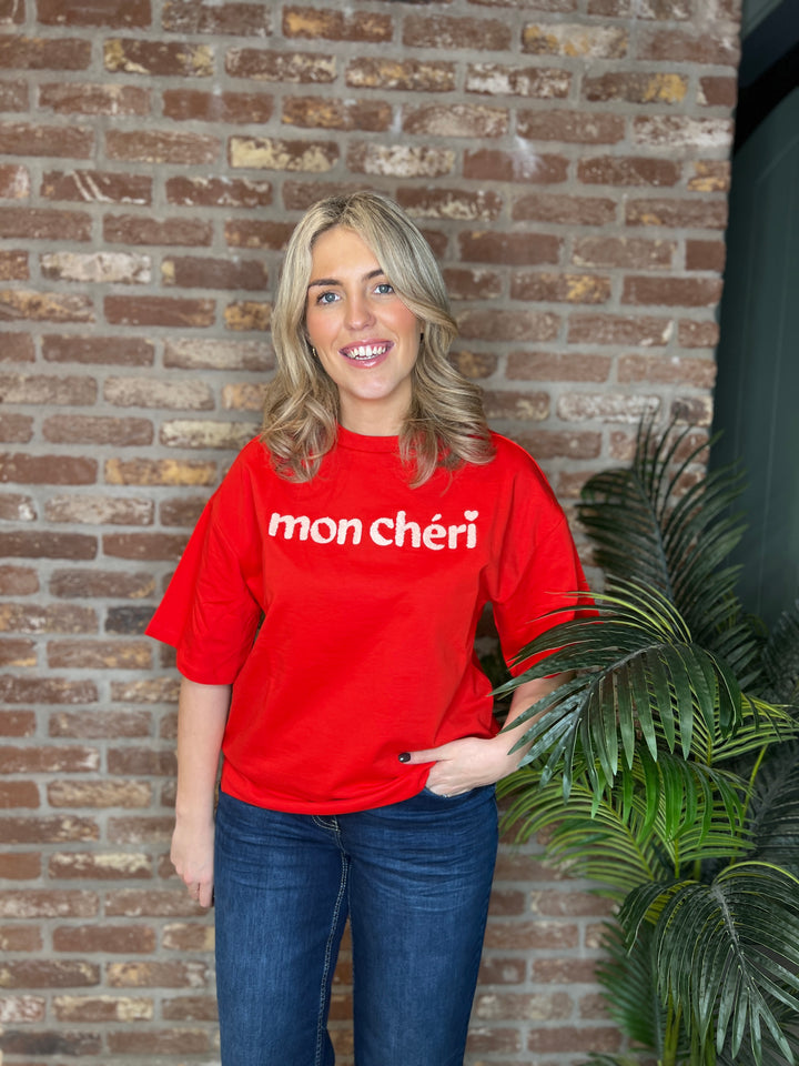 Saint Tropez Slogan Sweatshirt In Fiery Red