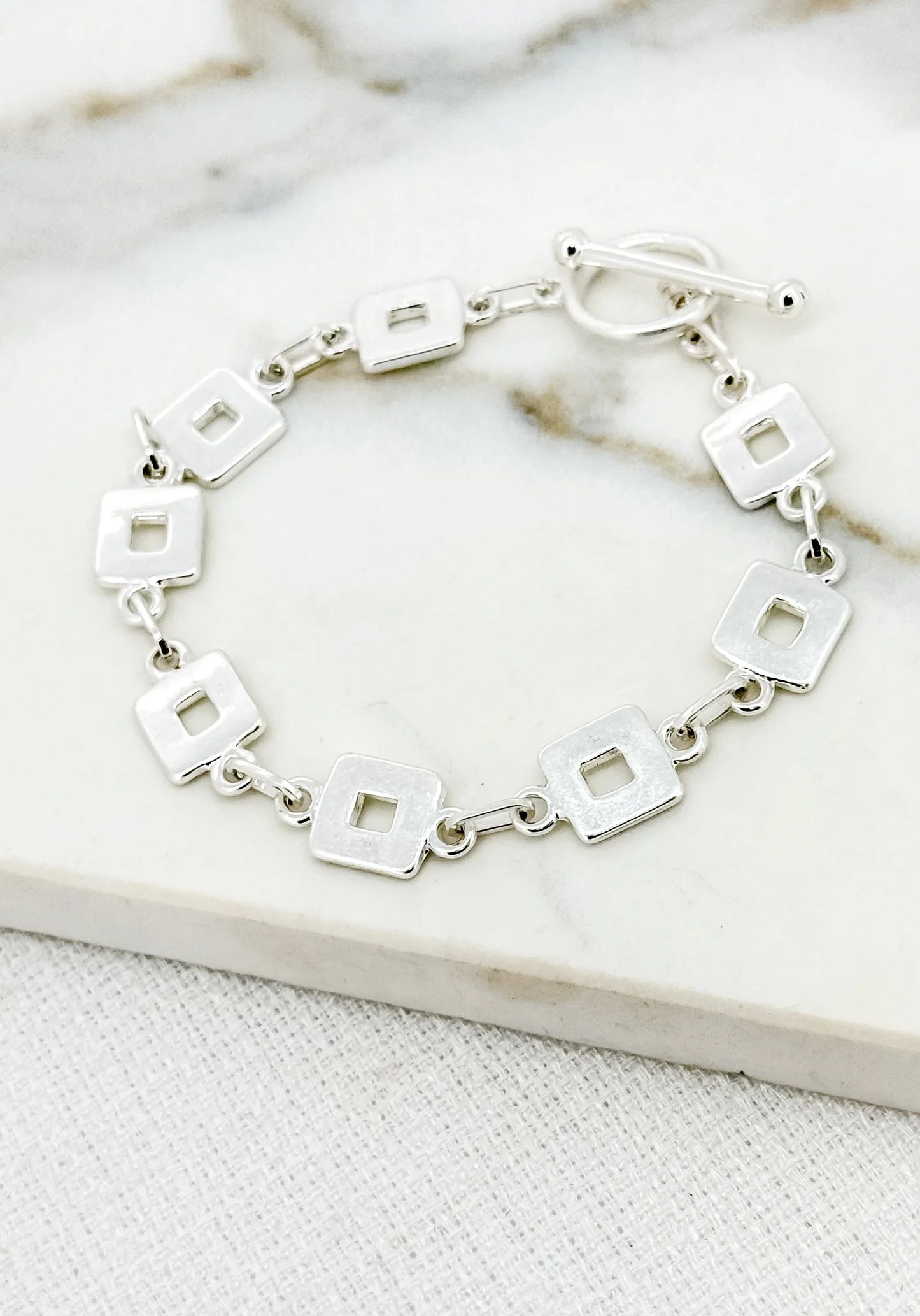 Envy Bracelet with Square Links In Silver