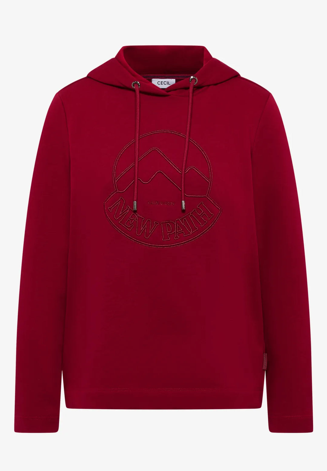 Cecil Embroidery Hoodie In Beaujolais Red