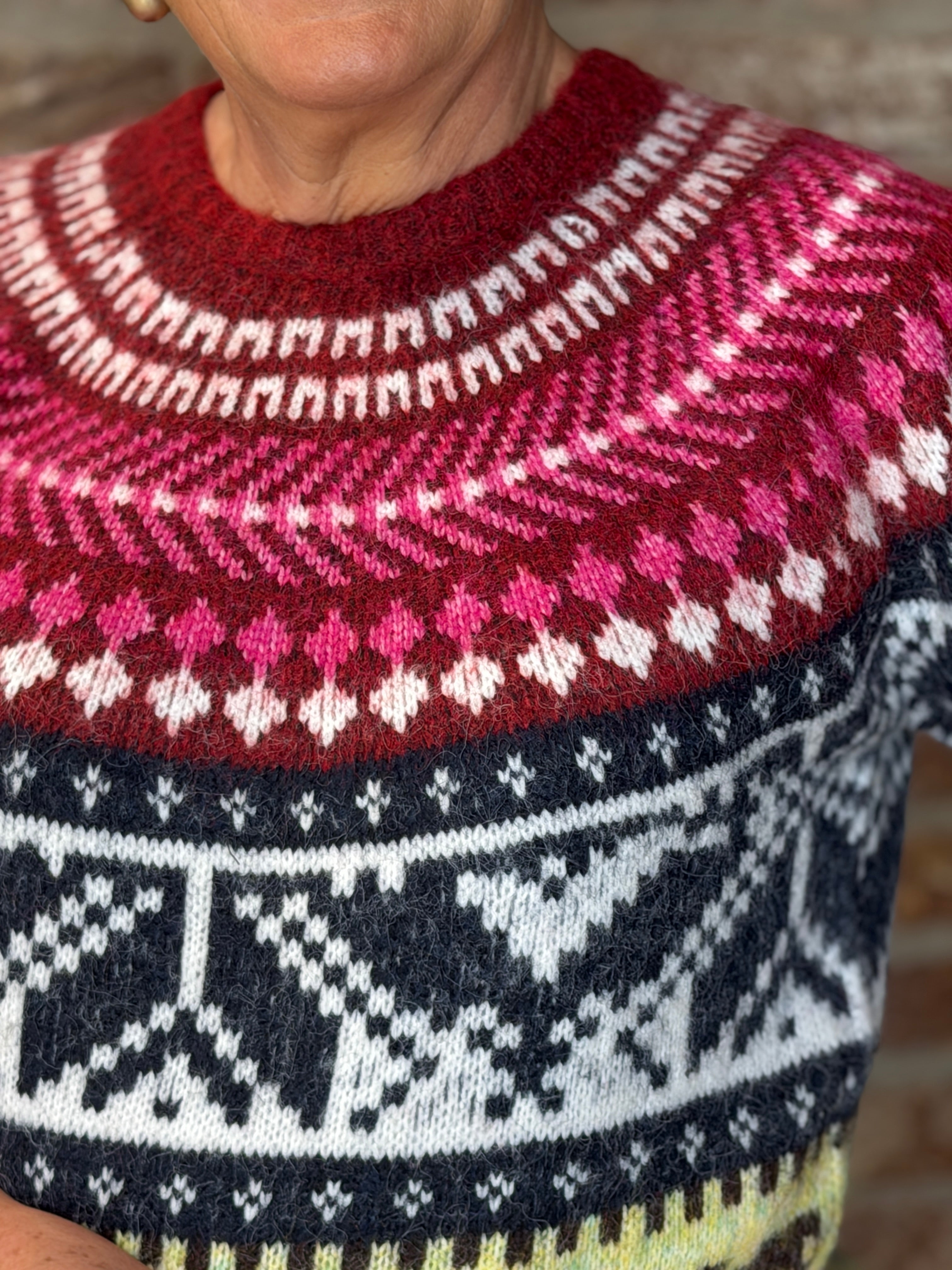 Patterned jumper In Red Multi