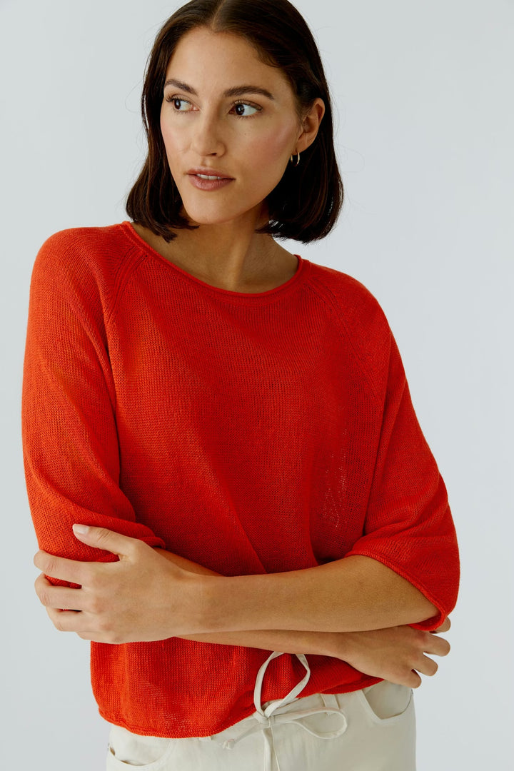 Oui Pure Linen Pullover In Pinciana