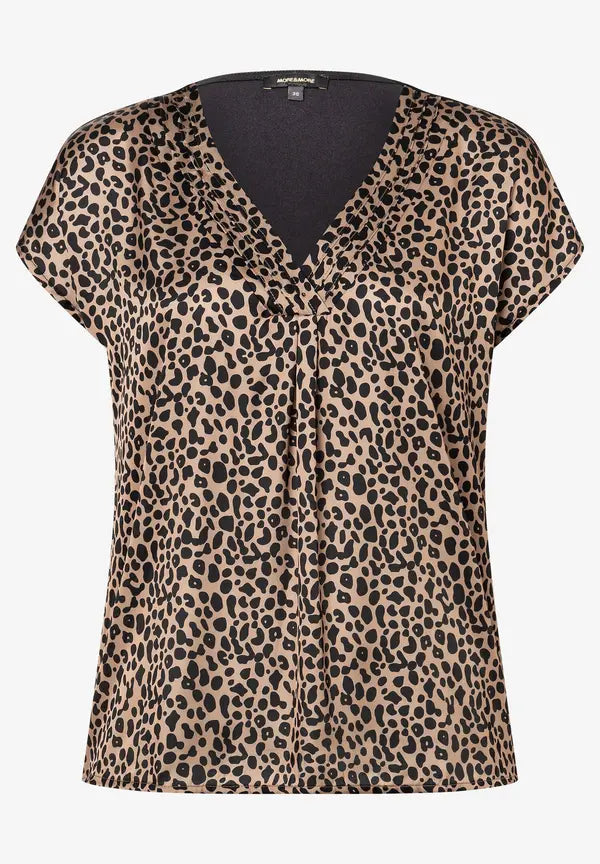 More & More Animal Print Blouse In Black Multi