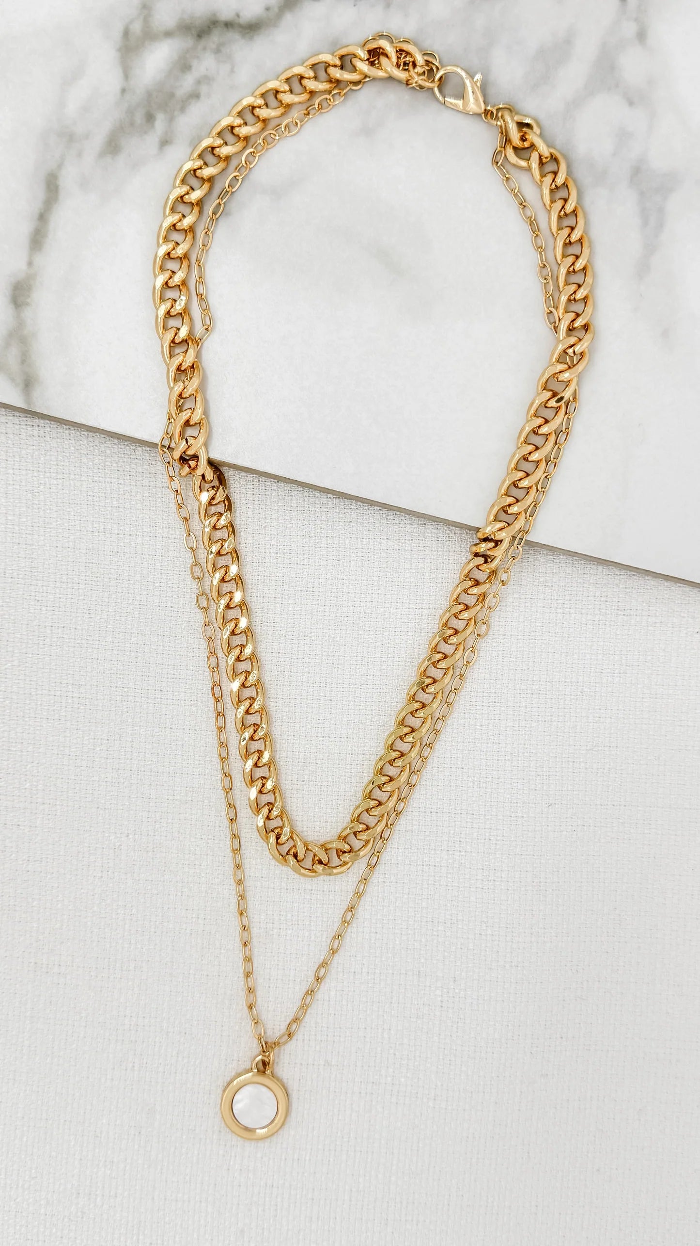 Envy Layered Chain Necklace In Gold