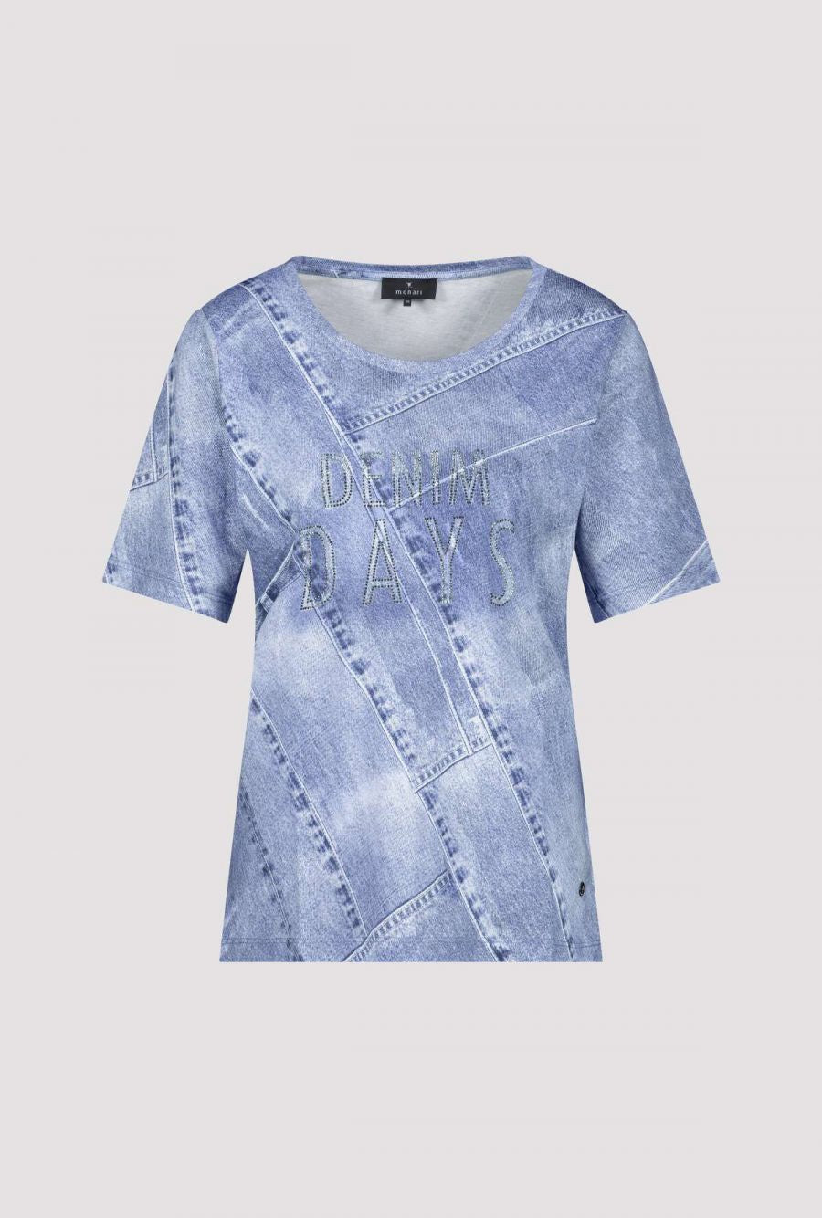 Monari Denim Print T-Shirt In Blue