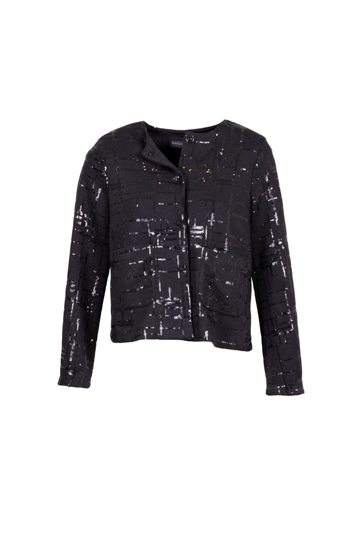 Peruzzi Sequin Pattern Jacket In Black