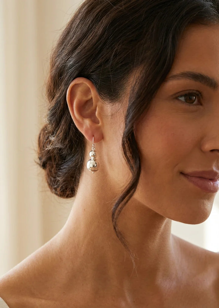 Envy Ball Dropper Earrings In silver
