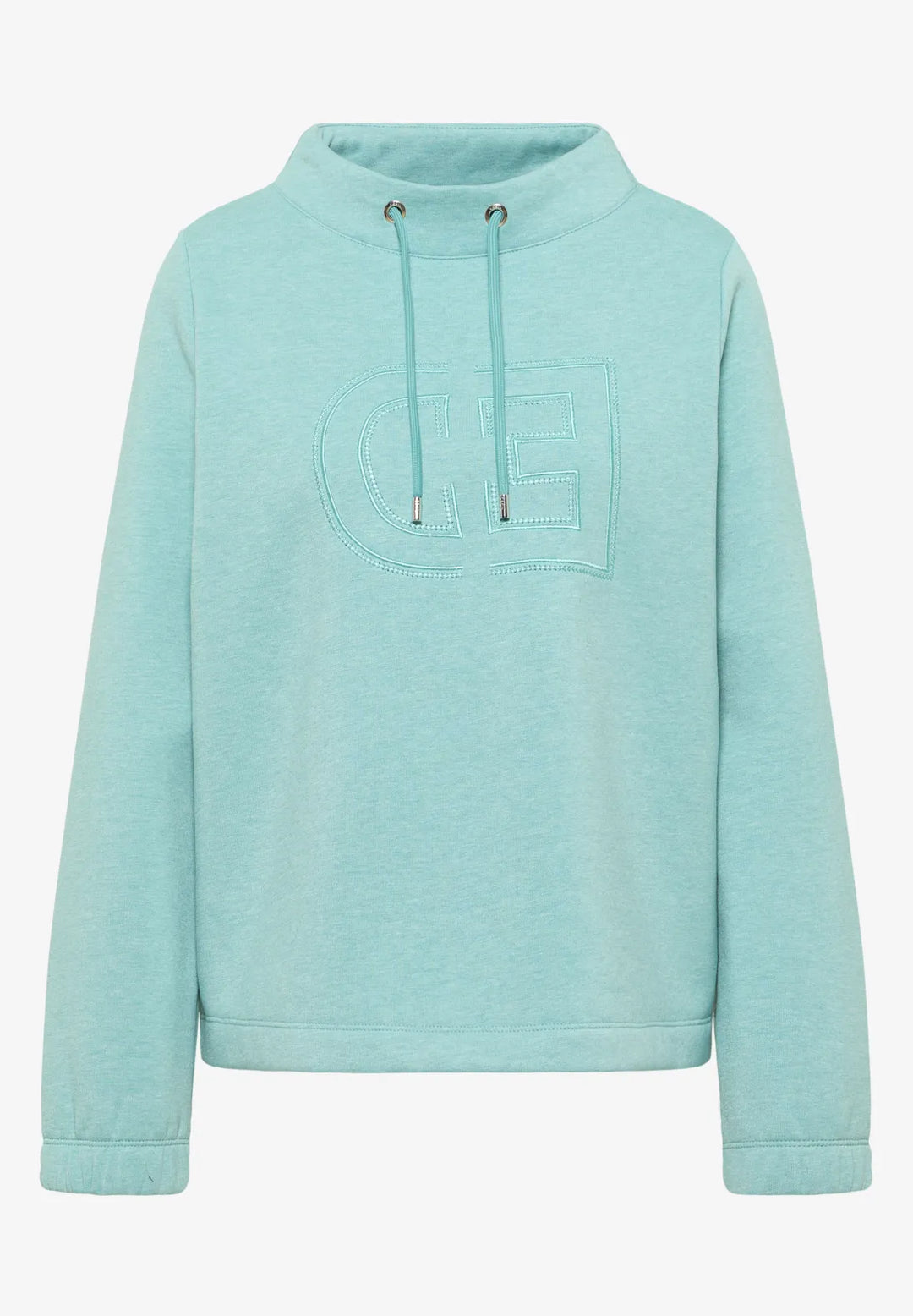 Cecil Funnel Sweatshirt In Foam Blue Melange