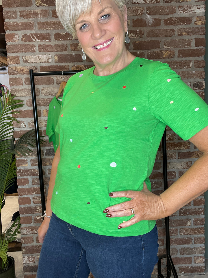 Nümph Organic Cotton spot t-shirt in green