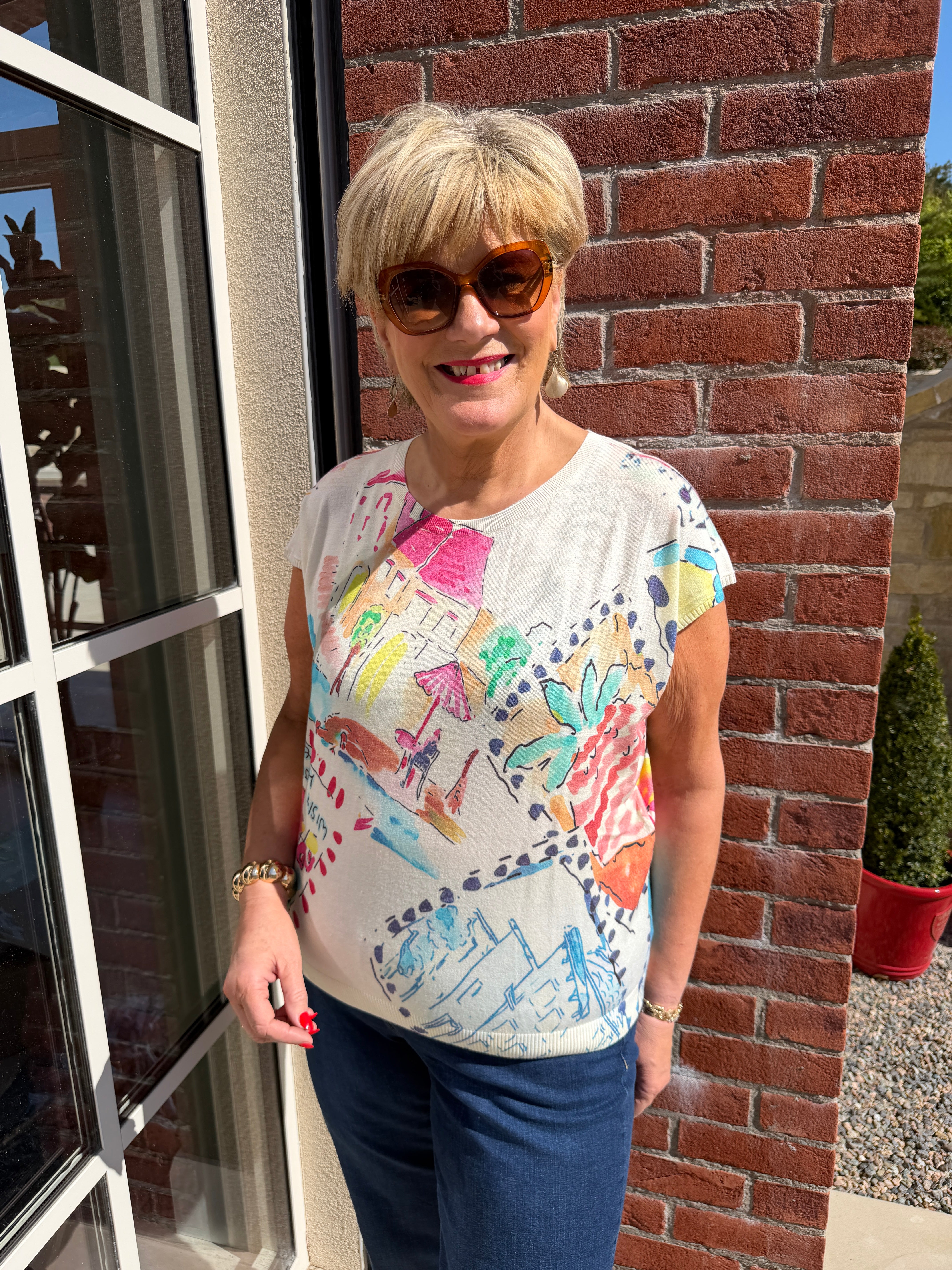 Milano Italy Patterned Sweatshirt In Light blue