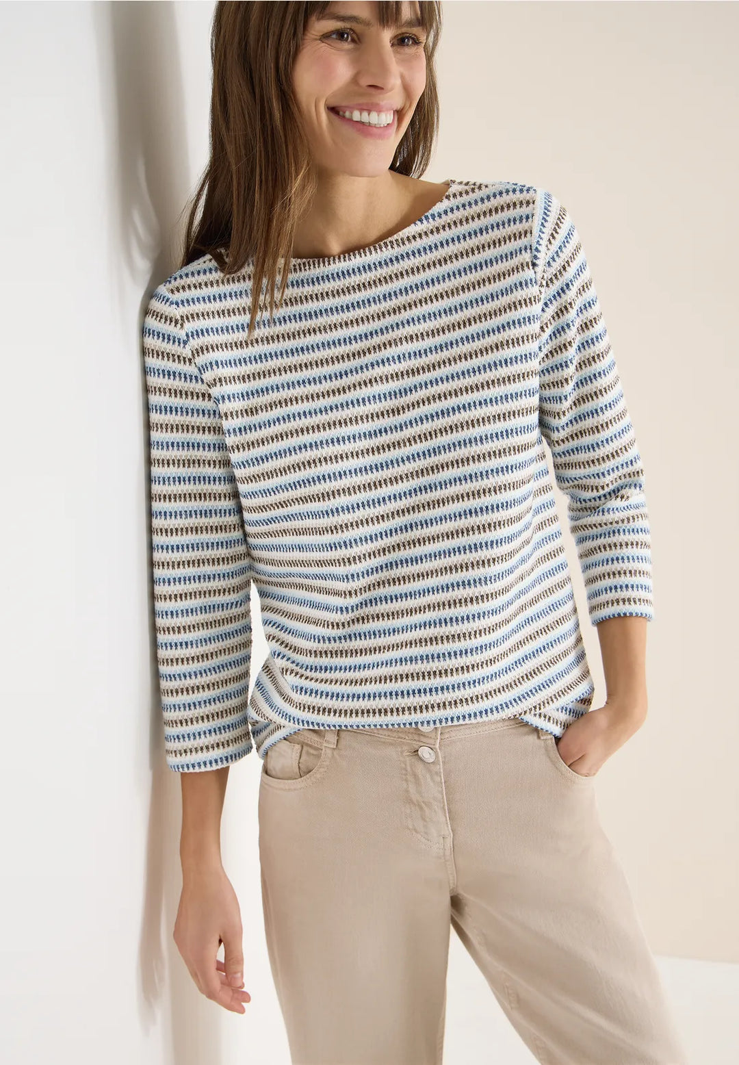 Cecil Multi Stripe Knit In sporty denim