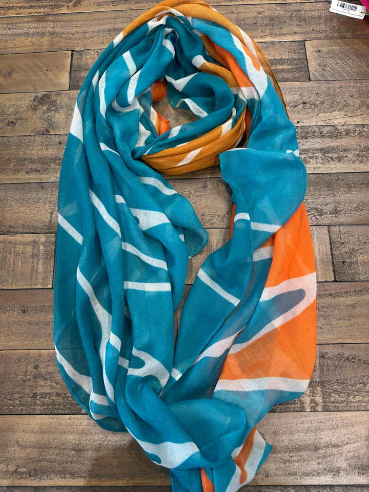 Amelia Patterned Scarf In Orange