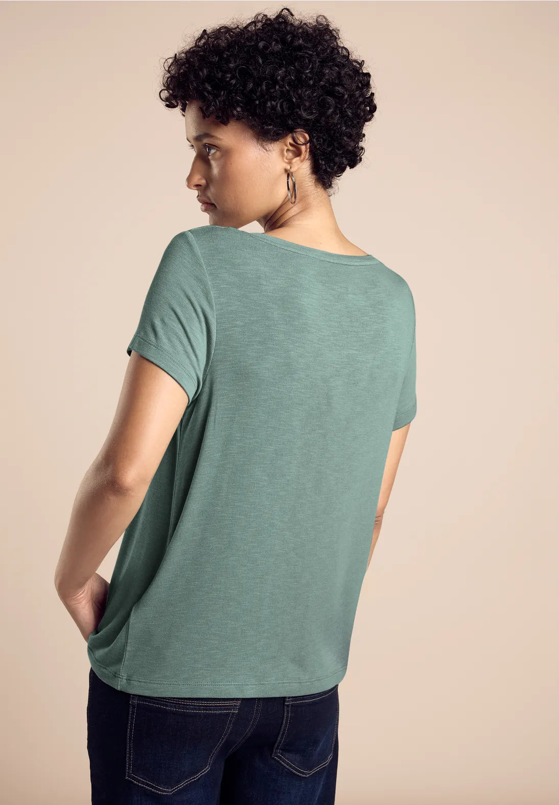 Street One Partprint T-Shirt In Sea foam Green