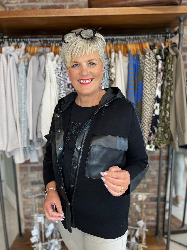 Monari Cardigan With Hood In Black