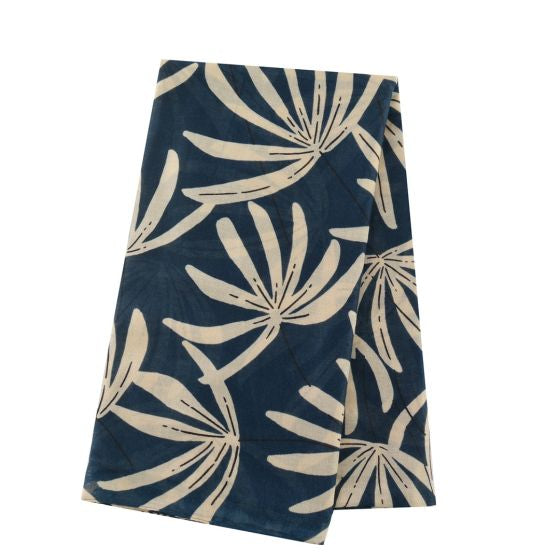 Amelia Floral Burst Print Scarf In Navy