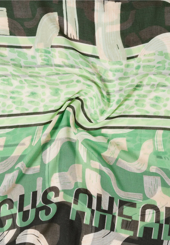 Cecil Print Loop Snood In Raw Khaki