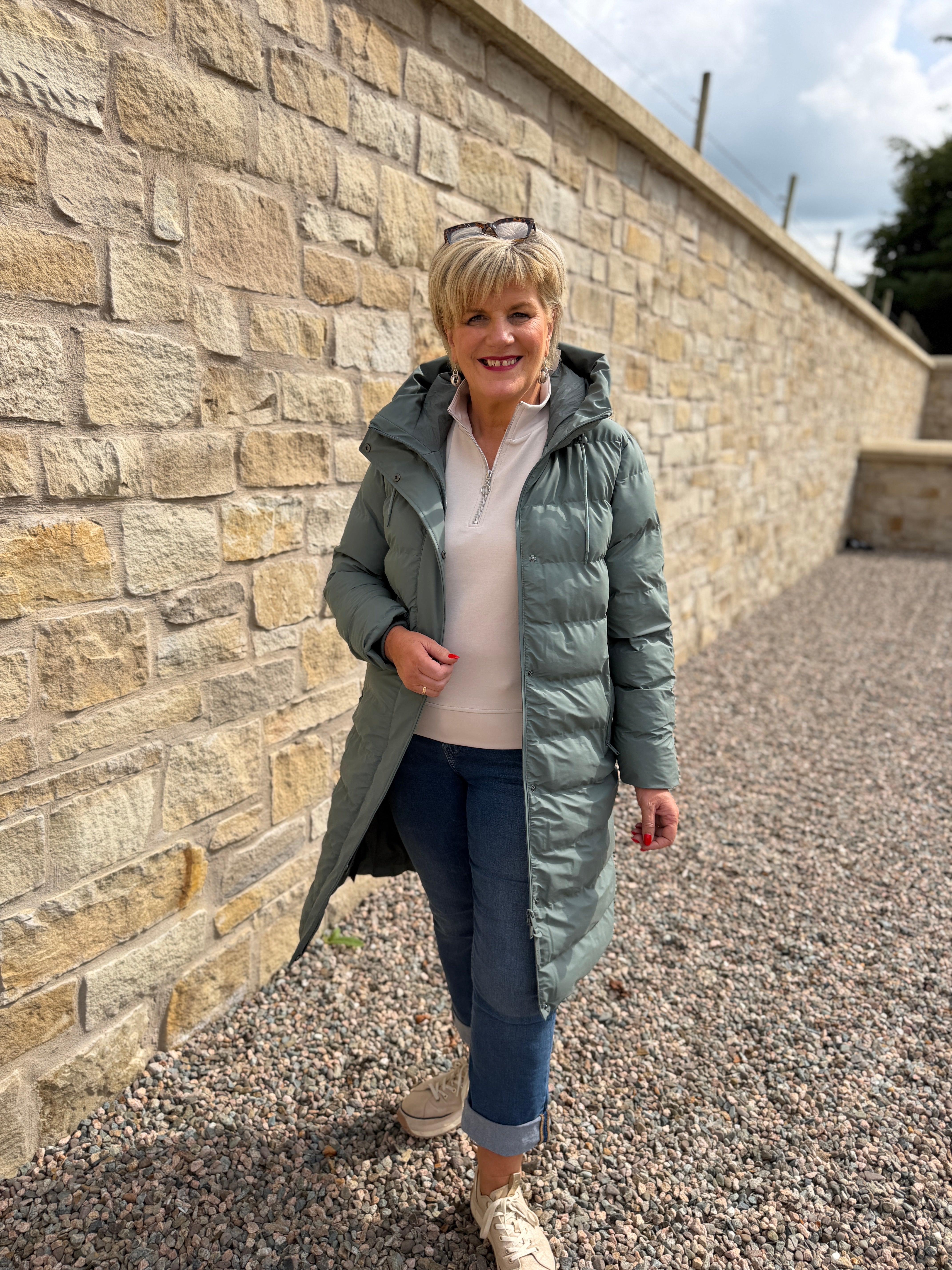 Glaze Puffa raincoat in Balasm Green